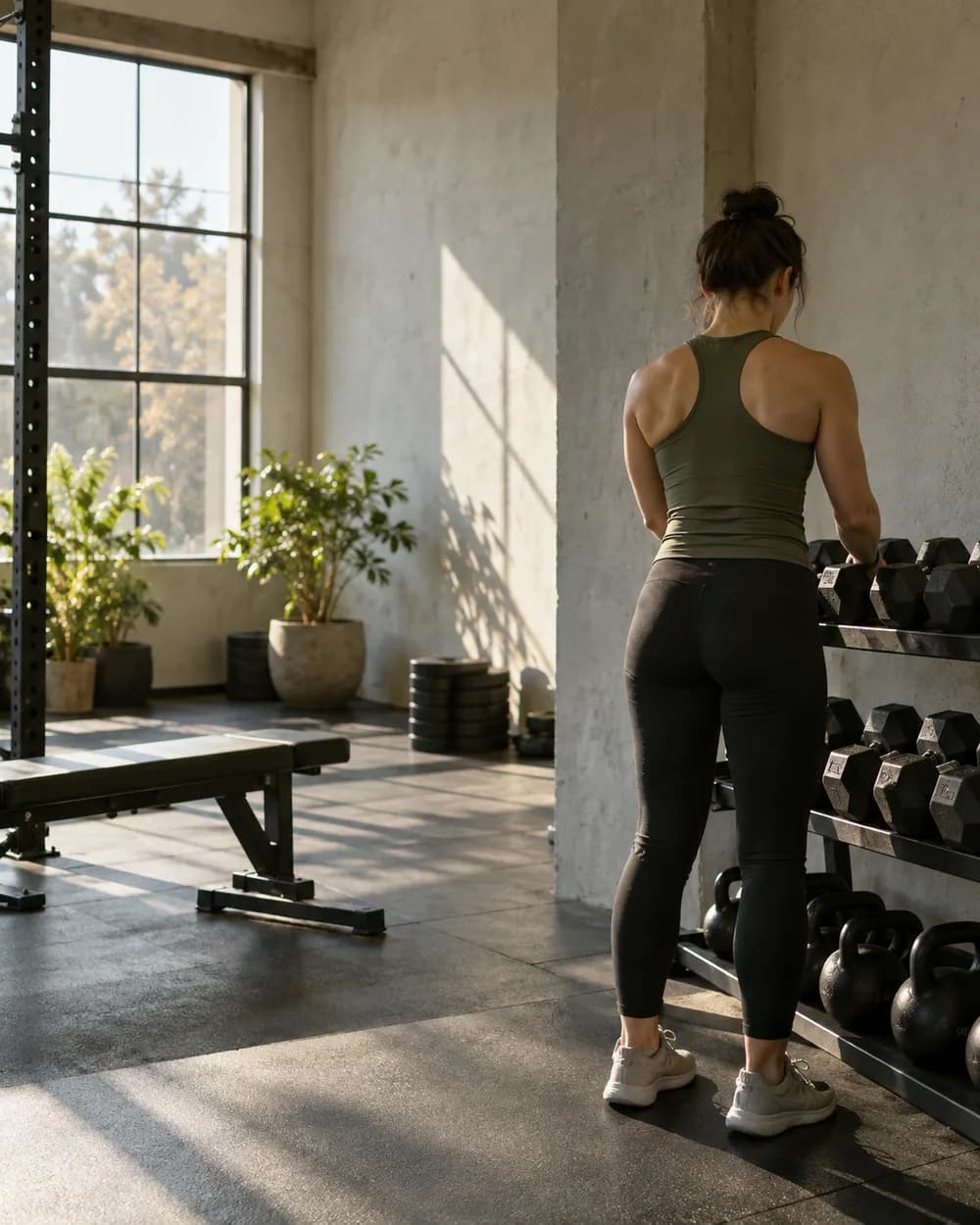 Illustrative strength studio scene for this fictional trainer example